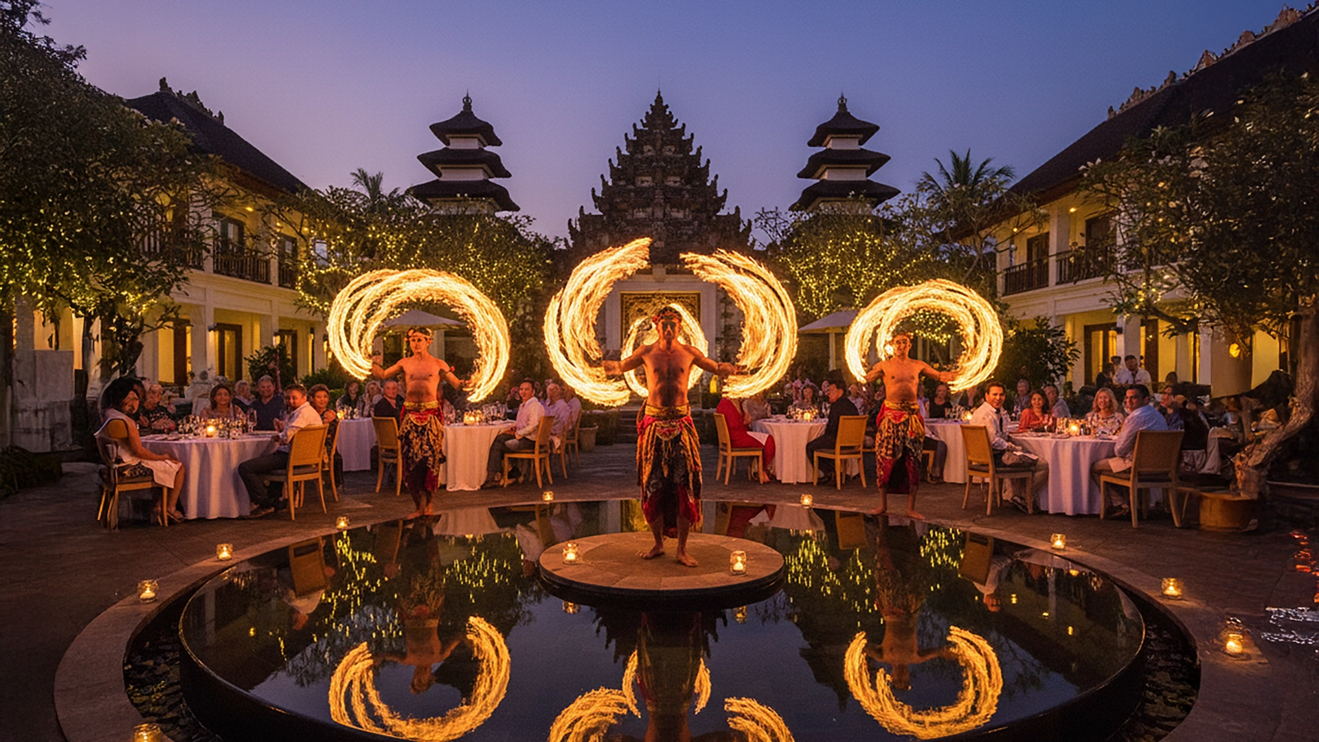 Corporate incentive travel fire dance performance Bali