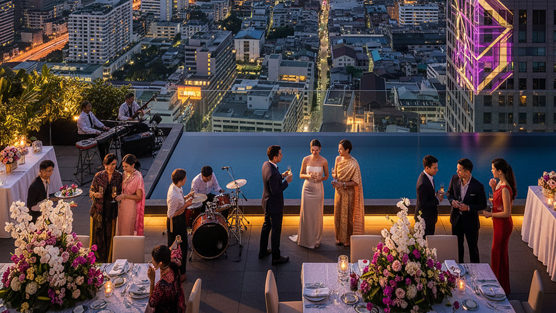 Corporate incentive travel Bangkok rooftop gala