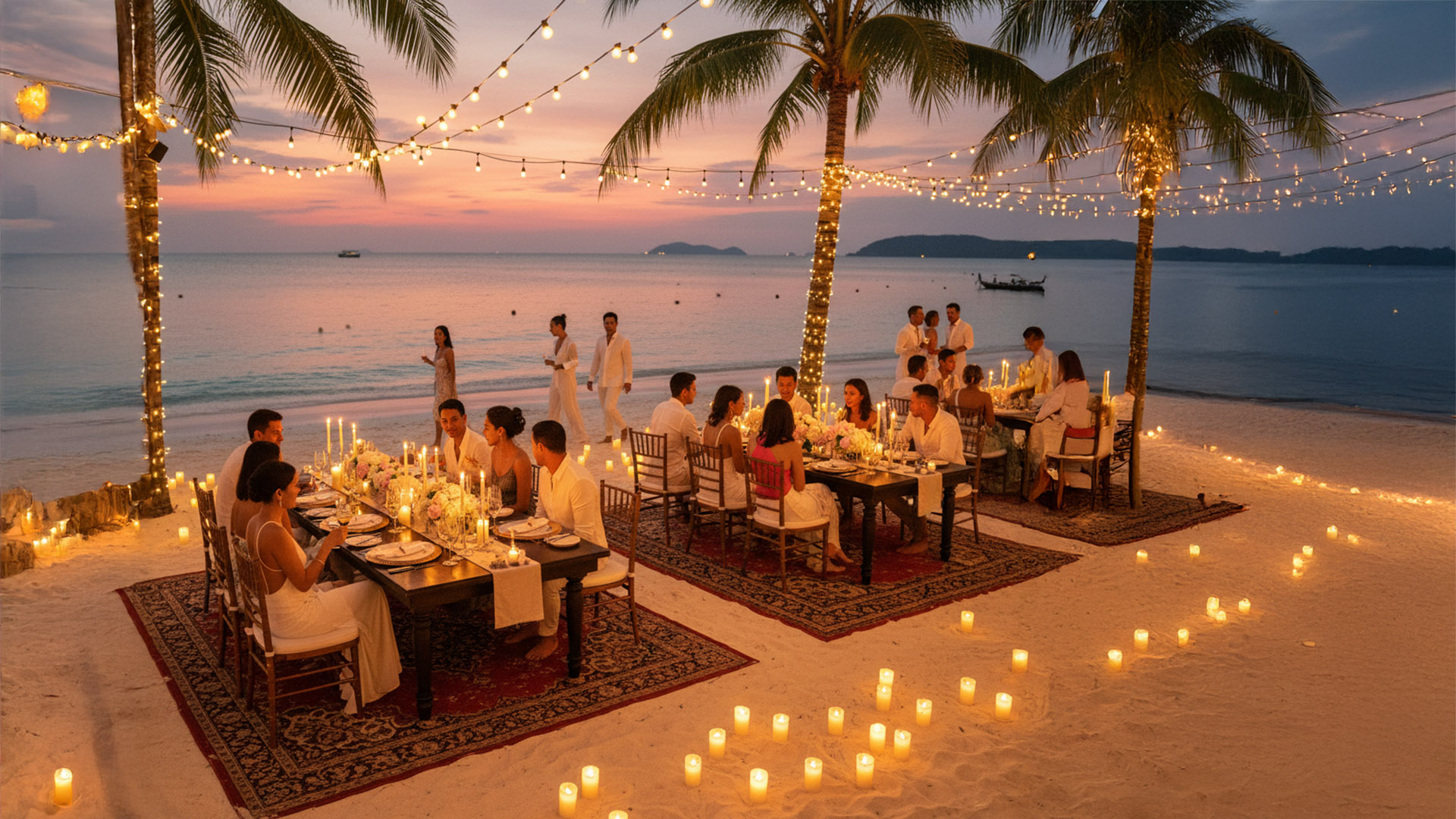 Corporate incentive travel Phuket beach dinner